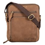 STILORD 'Darius' Sacoche Messenger Homme Cuir Petit Sac à Bandoulière Vintage pour Tablet 10,1' Sac Homme à l'Épaule Besace en Cuir Véritable, Couleur:austin - marron