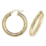 James Moore TH ER1059-20 9ct Yellow Gold 20mm Hoop Earrings Jewellery