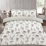 OHS Kingsize Duvet Cover Sets Winter Stag, Bedding Quilt Cover Bed Set Ultra Soft Luxury King Size Christmas Duvet Cover Easy Care Covers with Pillowcases, Charcoal/White