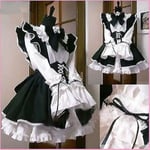 Kvinnor Maid Outfit Anime Klänning Förkläde Klänning Lolita Klänning Män Cafe Kostym Cosplay Female-L