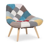 Fauteuil Patchwork Tissu "Johan" 102cm Multicolore