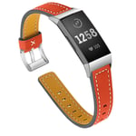 Fitbit Charge 3 klockarmband i äkta läder från cowhide - Orange