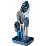 Ensemble de brosse à vaisselle distributrice de savon (bleu)-Fei Yu