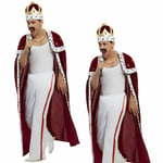 Queen Mens Freddie Mercury Costume 1980s Royal Rock Star Freddy Fancy Dress Outf