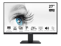 Msi Pro Mp273ade - Led-Skjerm - 27" - 1920 X 1080 Full Hd (1080P) @ 100 Hz - Ips - 300 Cd/M² - 1000:1 - 1 Ms - Hdmi, Vga, Displayport - Høyttalere - Svart