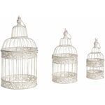 Biscottini - Lot de 3 cages bougeoirs vintage pour jardin extérieur cage intérieure lanterne décorative oiseaux suspendus à accrocher