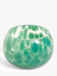 John Lewis Confetti Glass Tealight Holder, Green