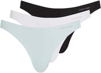 Calvin Klein Women Pack of 3 Bikini Briefs Seamless, Multicolor (Black/White/Island Reef), M