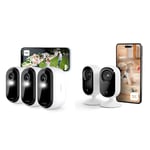 Arlo Essential 2 HD, Caméra de Surveillance WiFi Extérieure sans Fil, Autonomie de 6 Mois, Vision Nocturne Couleur, Essai Secure Inclus, 3 Caméras Blanc + Essential 2 Indoor 2K, 2 Caméras Blanc