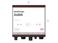 DEFA Multicharger 2x20 a 230 vac plugin