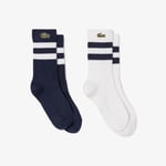 Lacoste Chaussettes coton rayées Taille 15-18 Bleu Marine/blanc