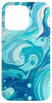 iPhone 15 Pro Max Swirl Blue Color Illustration Pattern Abstract Art Case