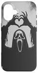 iPhone 16 Ghost Heart Hands Scary Face Horror Poster Halloween Case