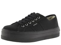 Victoria 109201-WOMEN Basket Basse Barcelona Toile Monochrome & Plateforme Basket Basse Femme Negro 41