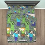 Minecraft Official Double Duvet Cover Set Gamer Design (New)