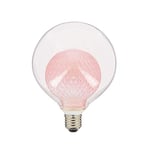 Ampoule Déco LED Double Verre Rose G125 Culot E27 - Ampoule Vintage E27 LED Angle Éclairage 320°- Ampoule LED E27 Vintage 3W 250 Lm - Ampoule Globe E27 LED Lumière Blanc Chaud - RFDEB125DVPINK Xanlite