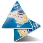 2 x Triangle Stickers  10cm - Australia World Map Flag  #44172