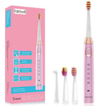 Fairywill Sonic Electric Toothbrush Rechargeable 30 Days Use 4 Brush Head 5 Mode