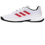 adidas Homme Gamecourt 2.0 Tennis Shoes Chaussures, FTWR White/Lucid Red/Core Black, 43 1/3 EU