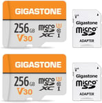 Lot de 2 Cartes Micro SD 256 Go 4K Video Pro, GoPro, caméra de Surveillance, caméra d'action, Drone, Carte mémoire MicoSDXC UHS-I V30 Classe 10 100 Mo/s.[G192]