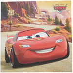 Pyramid International "Cars Lightning Mcqueen Route 66" Canvas Print, Multi-Colour, 40 x 40 x 1.3 cm