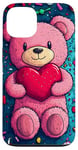 Coque pour iPhone 13 Ours en peluche coeur Saint-Valentin