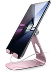 Lamicall Support Tablette, Support Tablette Réglable - Support Dock pour 2022 iPad Pro 9.7, 10.5, 12.9, iPad Air 2 3 4, iPad Mini 2 3 4, iPhone, Switch, Samsung Tab, d'autres Smartphones - Rose Gold