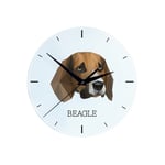 Beagle - en geometrisk väggklocka med ett foto och en inskription från märket Art-Dog