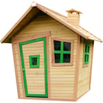 Alice Maison Enfant en Bois fsc Maison de Jeux pour l'extérieur / Jardin en marron & vert Maisonnette / Cabane de Jeu avec des fenêtres - AXI