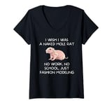 Womens I Wish I Was a Naked Mole Rat Zoologist V-Neck T-Shirt