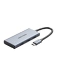 Vention TOOHB USB-C to HDMI 3x USB 3.0 SD TF hub 0.15m (Gray) USB hub - USB 3.0 - 3 ports - Grå