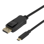 DELTACO – 8K USB-C to DisplayPort Bi-directional cable, 7680 x 4320 @ 30Hz, 1m , black (USBC-DP-BI