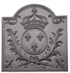 Plaque de cheminée armes de France grise H. 54 cm X L. 54 cm, Dommartin