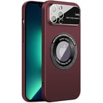 Dqtaoly Coque PC Dur pour iPhone 12 Pro Case,Etui avec Magnétique, Verre Trempé Caméra Arrière Protecteur pour iPhone 12 Pro(Rouge)