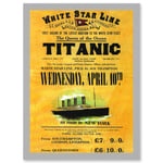 Titanic Advertising Poster White Star Line Ocean Liner A4 Artwork Framed Wall Art Print