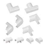 D-Line Mini Cable Trunking Clip-Over Accessory Multipack | Join Multiple Lengths of 30x15mm Mini Cable Cover | 10 Piece Electrical Trunking Accessory Multipack - White