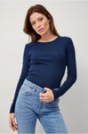 Gina Tricot - Topp Basic Long Sleeve Top - Blå