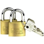 Burg Wachter - Cadenas avec serrure à clé Burg Wächter 2er Set Quadro 222 40 sb laiton 2 pc(s) - laiton