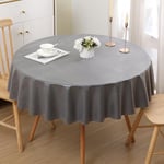 Homaxy Nappe de Table Aspect Lin Nappe Ronde 140 cm Nappe Exterieur Imperméable Anti-tâche Protection de Table pour Salle à Mangerr,Jardin - Gris Foncé