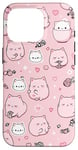 iPhone 16 Pro Adorable Cat Patterns Pink Design Cute kittens Patterns Case