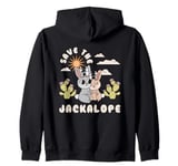 Save The Jackalope Mythical Creature Cryptid Lover Folklore Zip Hoodie