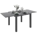 Outsunny Table Extensible de Jardin Table à Manger extérieur Grande Taille dim. dépliées 160L x 80l x 75H cm Aluminium Gris Anthracite