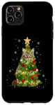 Coque pour iPhone 11 Pro Max Cat Maine Coon Sapin de Noël pour les amoureux des chats