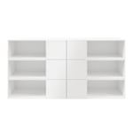 Buffet semi ouvert blanc 9 cases 6 portes GoodHome Atomia H. 112,5 x L. 225 x P. 37 cm