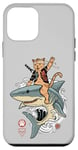 iPhone 12 mini Samurai Cat Riding a Shark, Cat Warrior with Japanese Katana Case