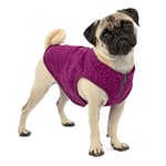 Kurgo Core Dog Sweater, Year-Round Sweater for Dogs, Dog Fleece Vest, Knit Fleece Pet Jacket, Fleece Lining,Lightweight, Zip Opening for Harness, Adjustable Neck, Violet, Extra Small