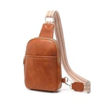 Miss Lulu Tendance Sac Banane pour Femme, Sac Bandoulière Crossbody Bag Homme, Design Rétro (Marron)