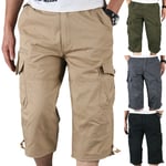 Man Tooling Korta Byxor Vanliga Fritidsshorts Sommar Lös Present Black XL