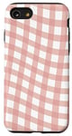 Coque pour iPhone SE (2020) / 7 / 8 Rose et blanc carreaux vagues classiques