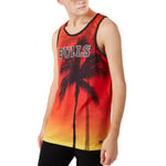 New Era Mens Chicago Bulls Summer City Print Round Neck Tank Vest Top - L